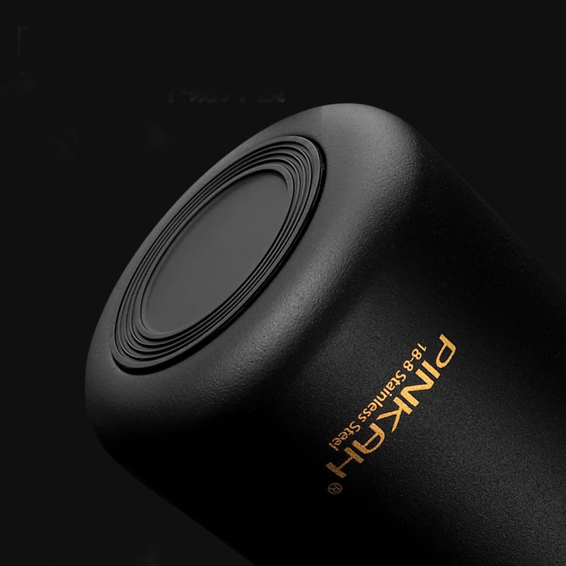 PINKAH new launched 380ml leakproof powder coated double wall insulated vacuum stainless steel mug with handle and tea filter