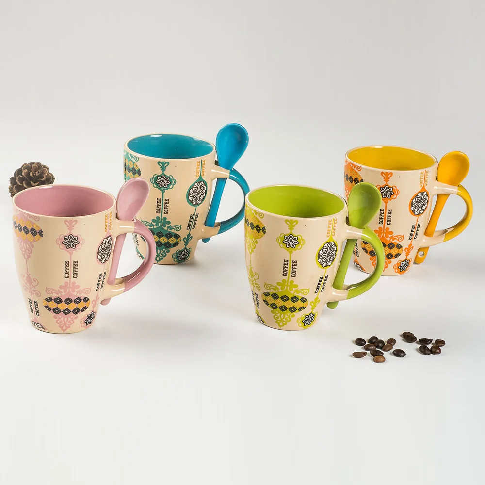 
New Fashion Ceramic Mug and Spoon for Coffee Wholesale 