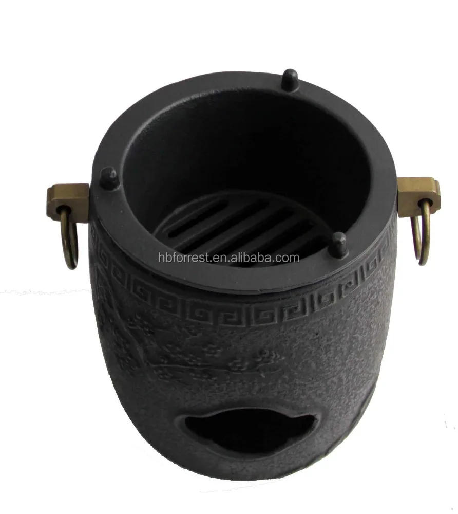 Cast iron teapot stove with handles