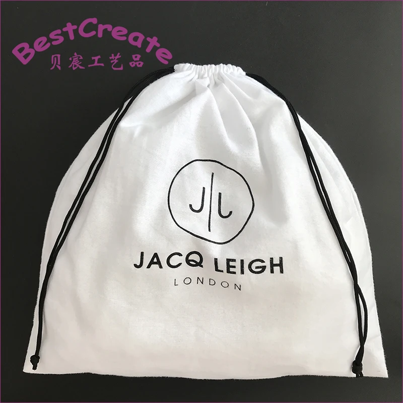 
Custom printed extra size 45x45cm brushed cotton drawstring handbags dustbags 
