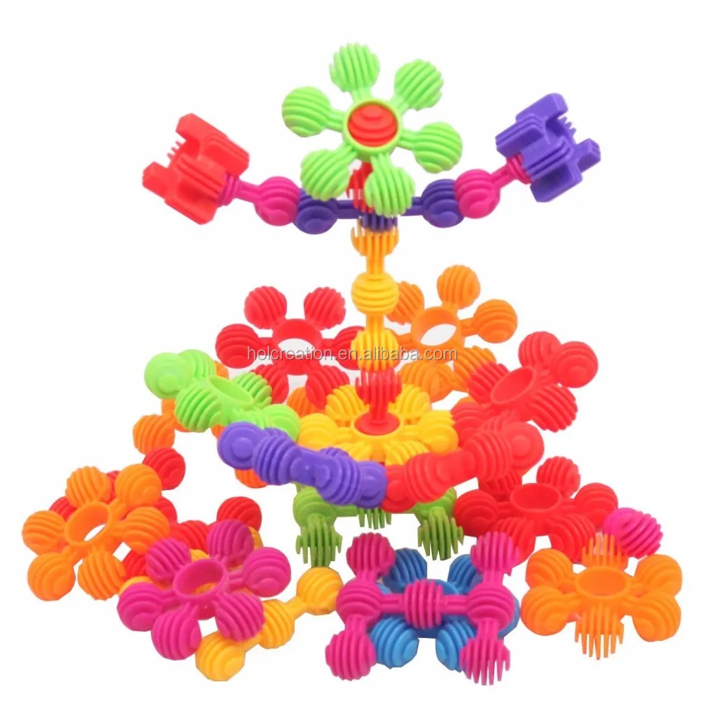Create Puzzle Manipluative DIY Brain Building Toy Games Preschool Kindergarten Plastic Soft DIY Blocks