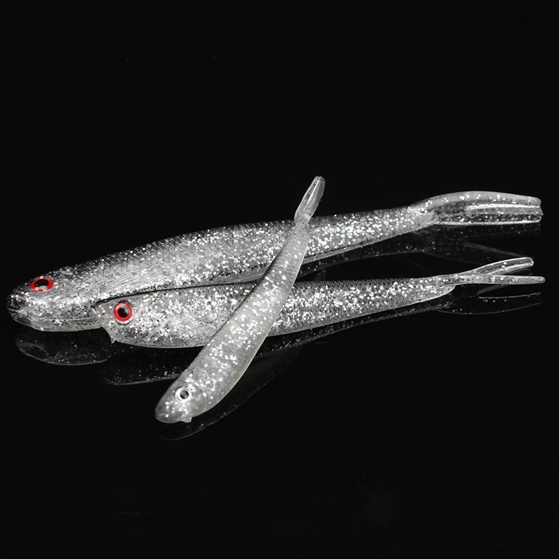 
7.5cm 1.7g Soft Rubber Silver Drop Shot Lure Shad for Perch Pike Trout Jigging Worms Fish Lure Artificial Fishing Bait 