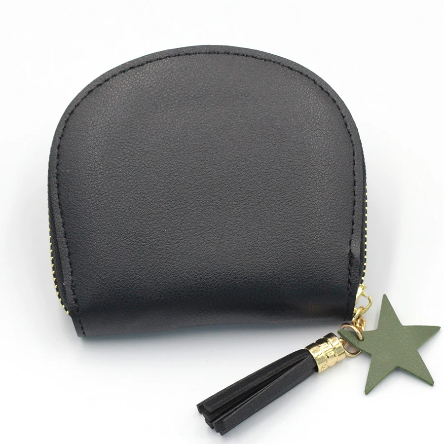 High Quality PU Leather Cute Wallet Korean Style Ladies Small Round Card Holder Wallet for Women