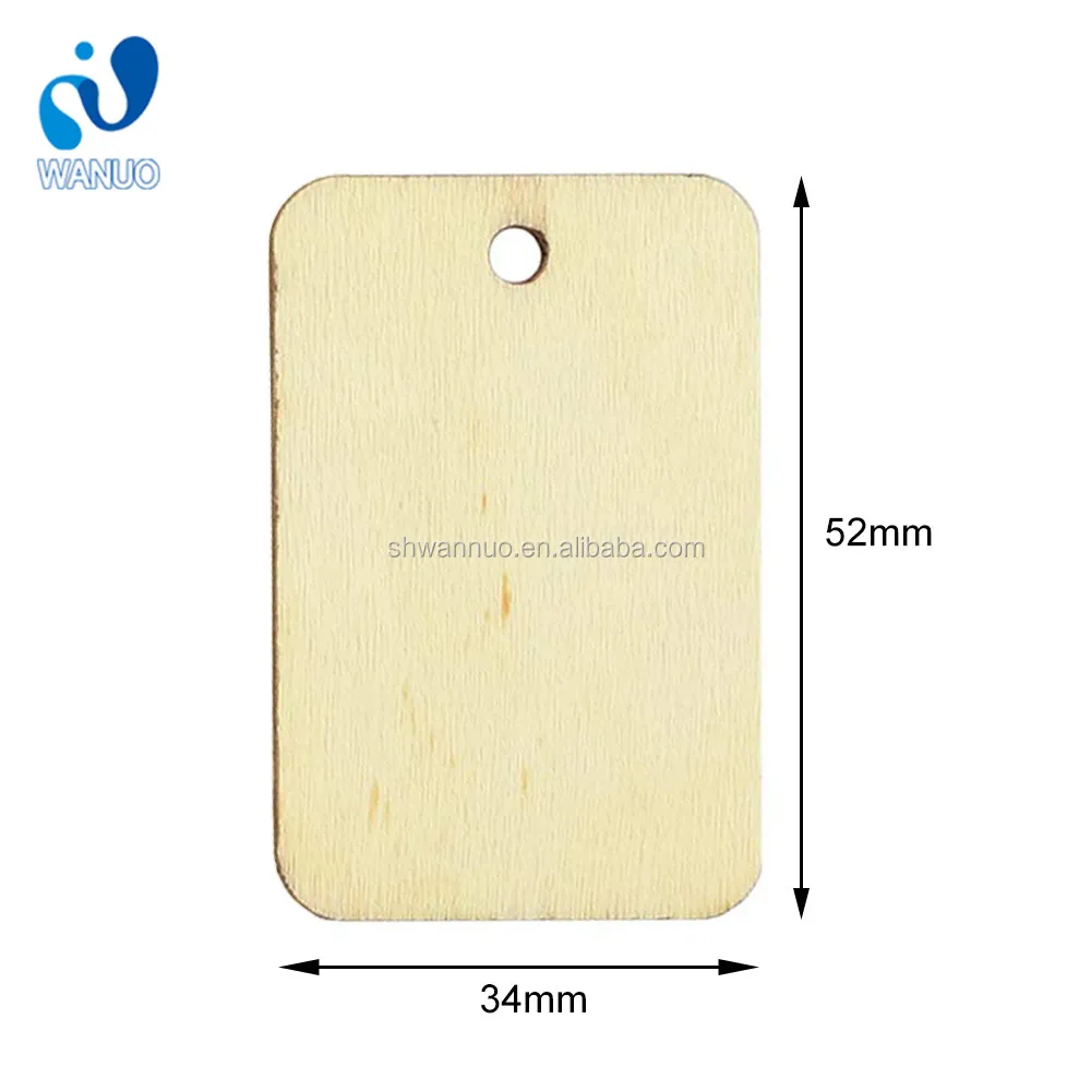Wanuocraft Natural Blank Wooden Hanging Tags for Christmas Wedding Gift Tags with Rope