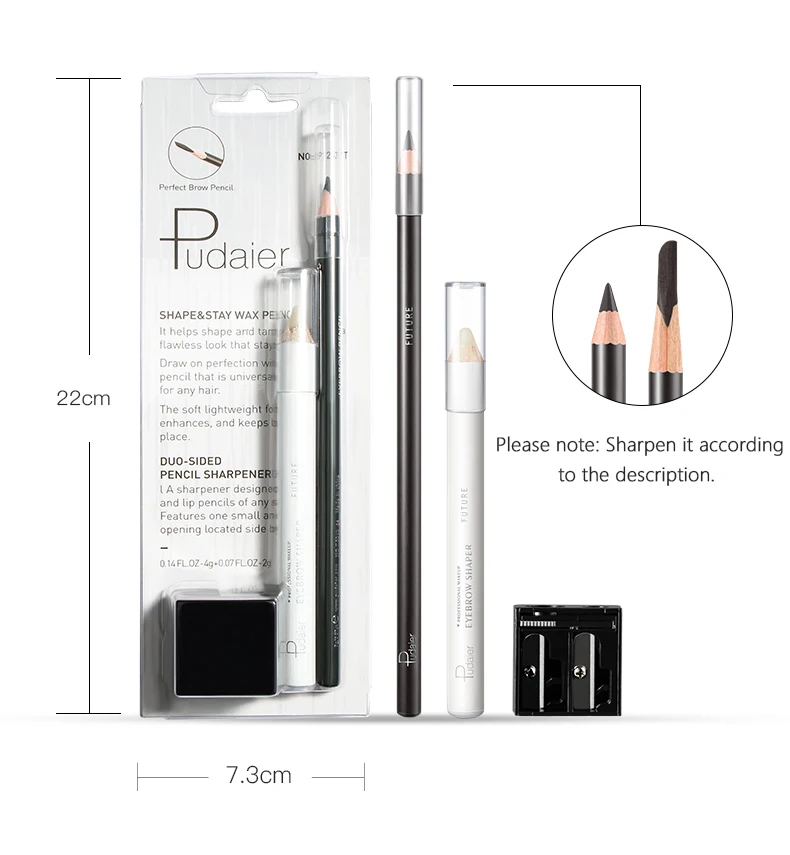 Pudaier New Perfect 10-color Machete Eyebrow Pencil Eyebrow Shaping Combination Sketch Makeup Sweat Long Lasting Protection