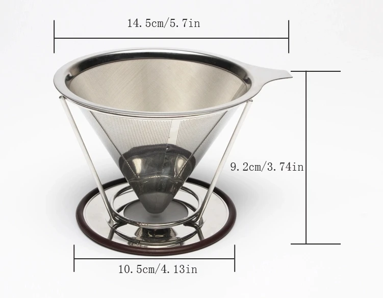 Paperless Vietnamese Mesh Drip Cold Brew Reusable Stainless Steel Coffee Filter Coffee & Tea Tools 304 Stainless Steel,metal 2pc