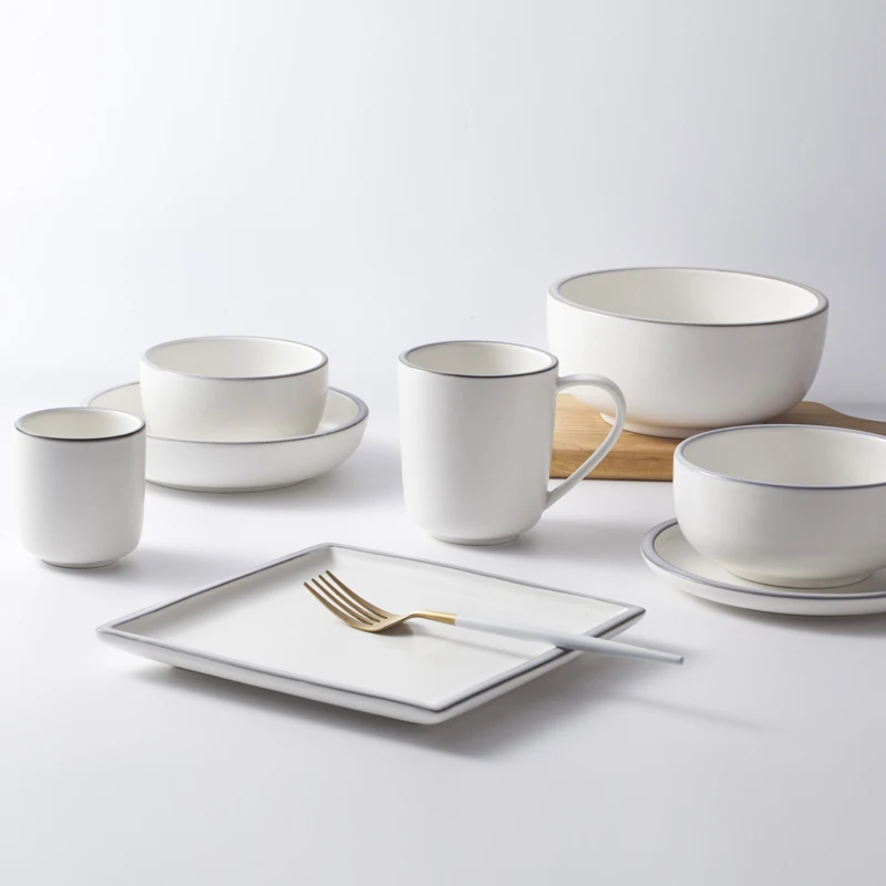 Hotel porcelain tableware colorful restaurant crockery royal classic bone china