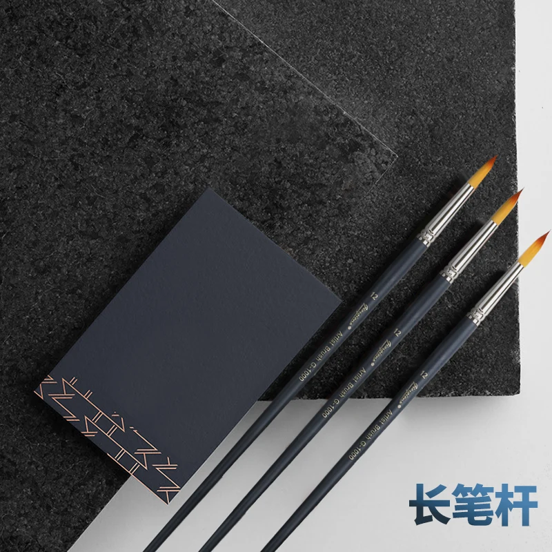 Giorgione G-1000 Single Multi-functional Wood Handle Metal Ferrule Nylon Hair Acrylic Oil Watercolor Brush