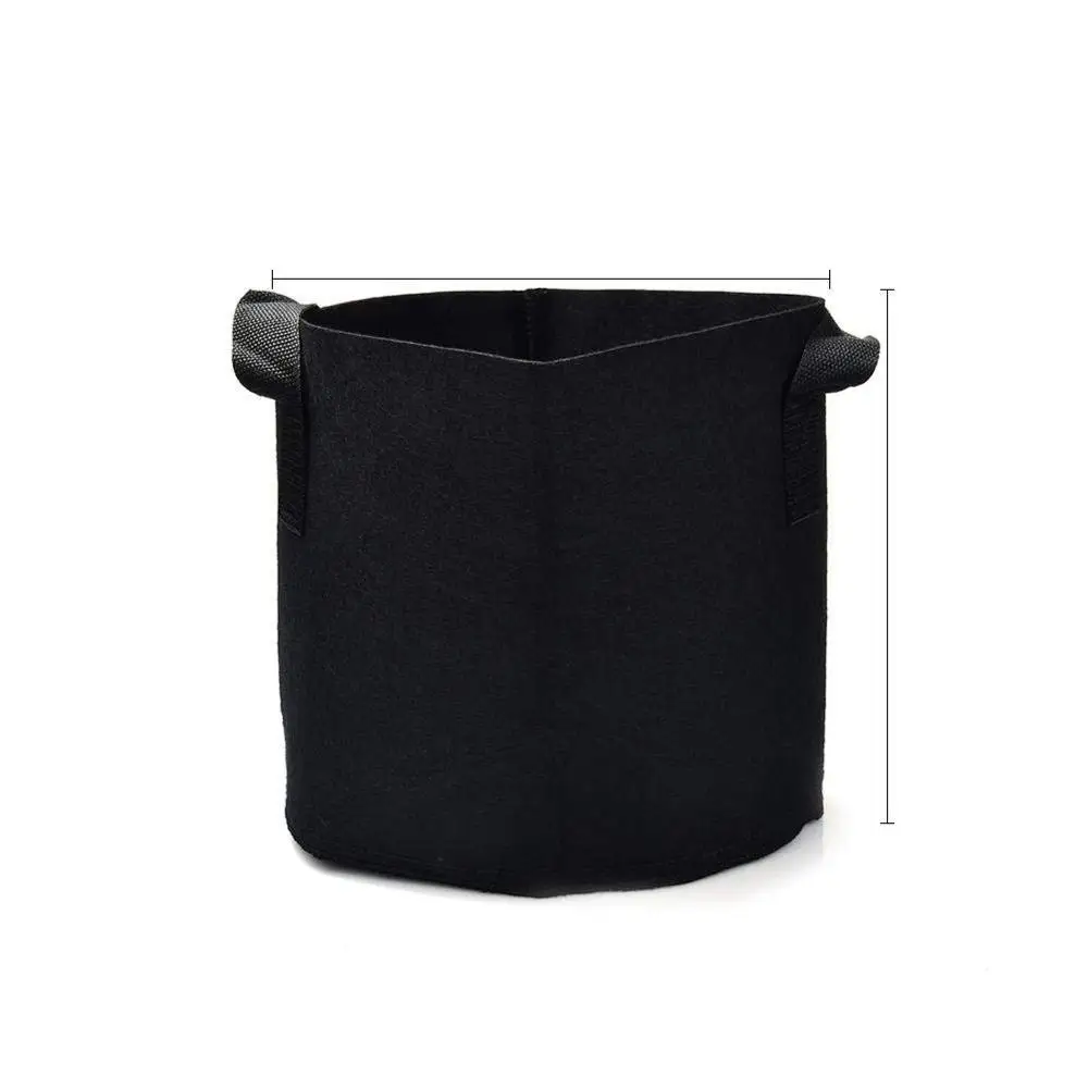 Hot Sale Black 1 3 5 10 30 50 70 100 Gallons Fabric Felt Plant Pots Grow Bag for Garden
