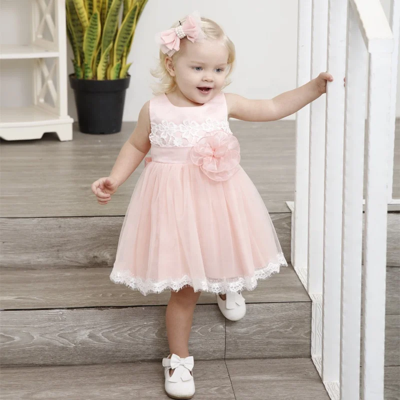 2019 Flower Girl Dress Tulle Lace Kids Gowns