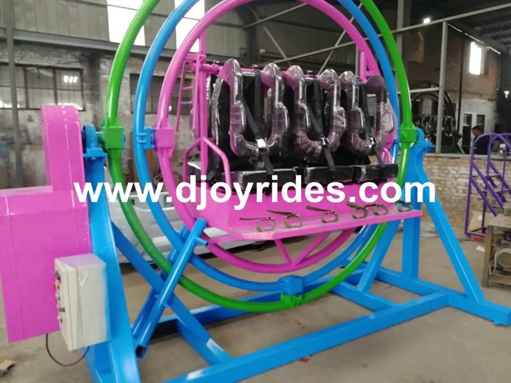 Factory colorful electric 6 seats industrial gyroscope  human gyroscope with trailer