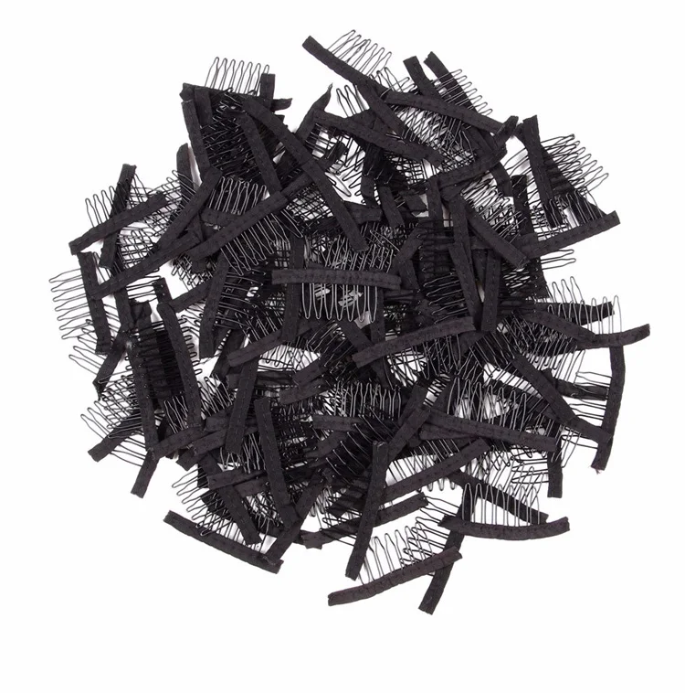 AliLeader 7 Teeth Black Color Wig Comb Clips Metal Hair Combs For Making Wigs (62019144387)