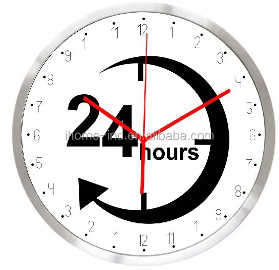 24 hour wall clock (IH-3623B) city office art unique design luxury quartz metal big home decorative modern Wall Clocks