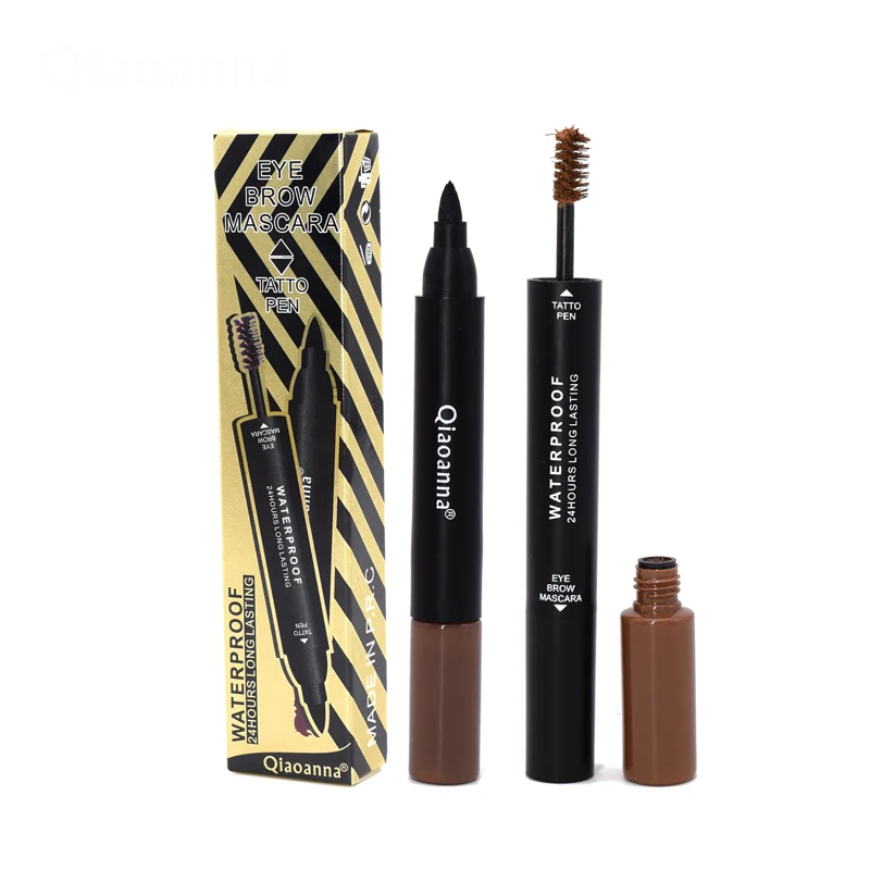 Метка частного назначения макияж 2 в 1 с двумя головками Перманентный карандаш-подводка для глаз в сочетании с подводка для глаз на основе красителя