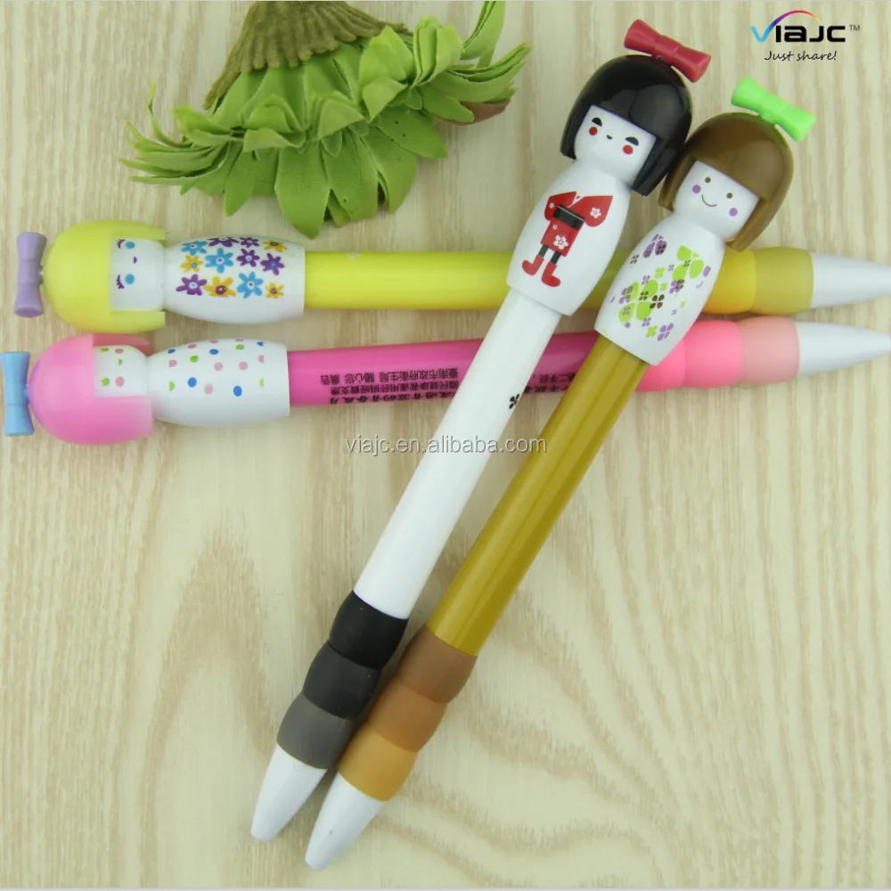 Promotional Cheap Kawaii Japanese dolls shape ball pen for gift