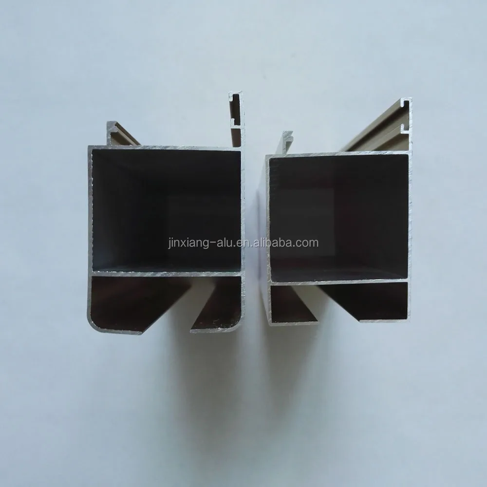 
6063 Extrusion Aluminum Alloy profile Mechanical polishing golden for make sliding windows section 