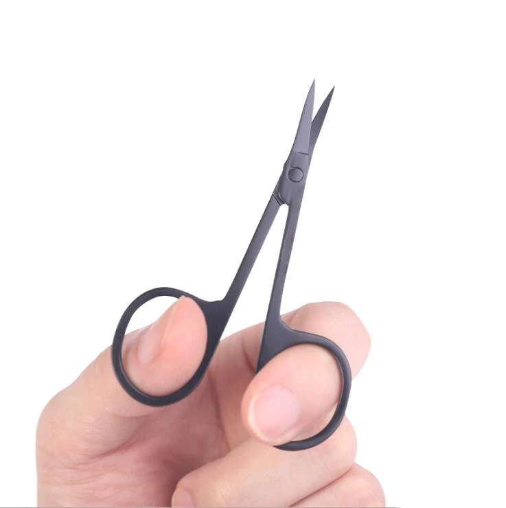 
WB200-199 Stainless Steel Manicure Black Makeup Eyebrow Scissors 