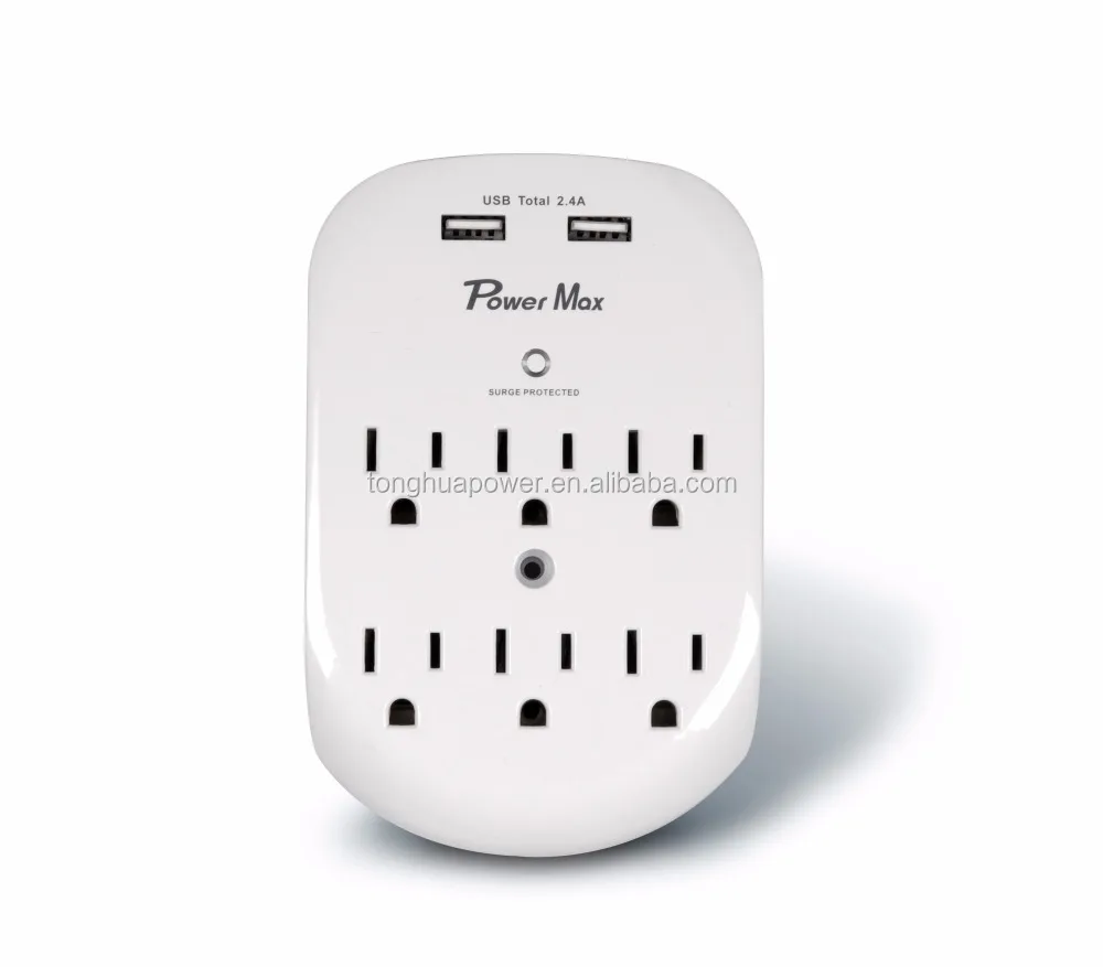 USB Wall Charger Surge Protector 5 Outlet Extender with 4 USB Charging Ports Surge Protector - 3 Outlets with USB C