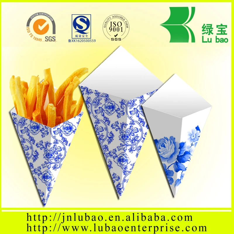 cardboard paper cone for fries or chips
