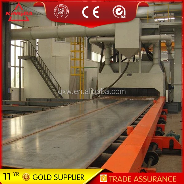 
steel sheet plate shot blasting machine with paint and drying 