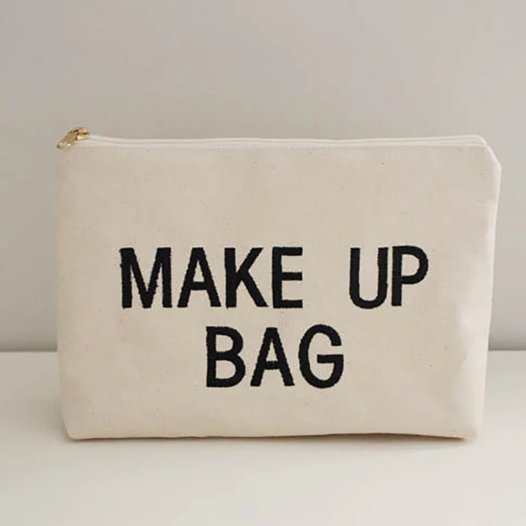 Оптовая продажа, индивидуальная холщовая косметичка monogram с молнией