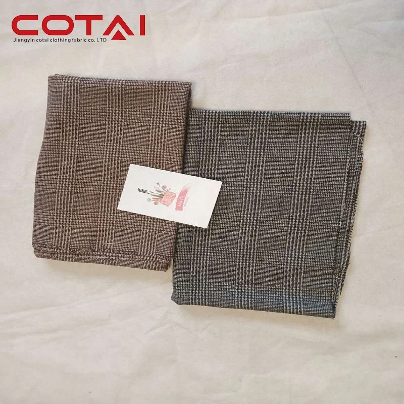 
420 gsm 50% wool Single Sided Plaid Fabric 1.4cm white stripe In stock 420g/m 