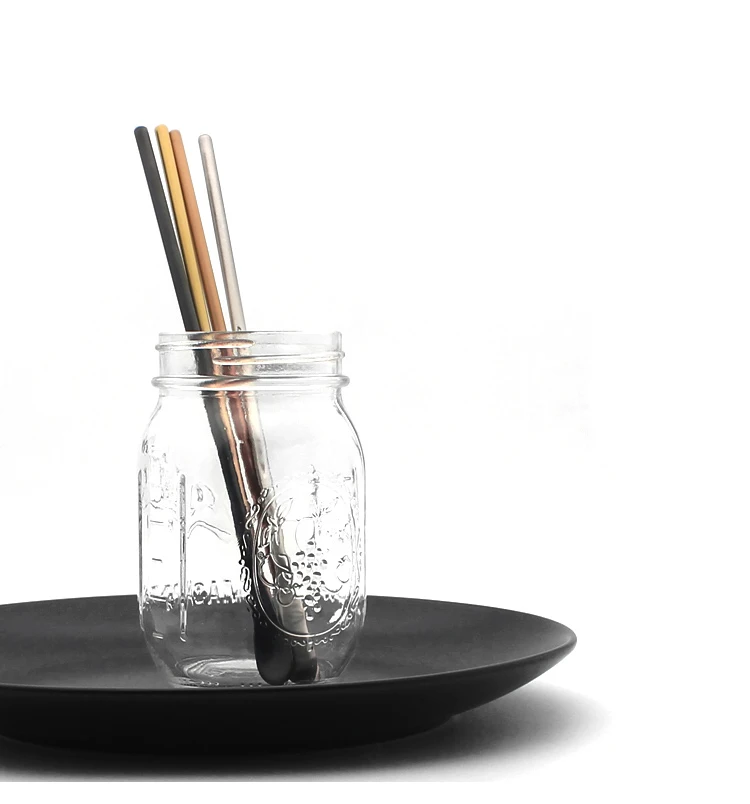 
Hot sell 304 Stainless Steel Titanium Coffee Spoon Creative Long Handle Bar Stirring Scoop Cute Dessert Spoon Color Latte Spoon 