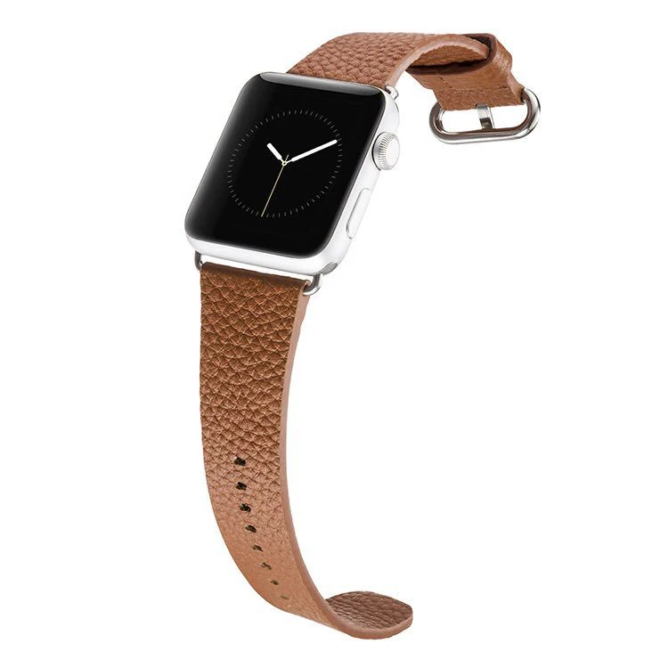 Official Litchi Leather Strap Genuine Cowhide Leather Wristband For Apple Watch