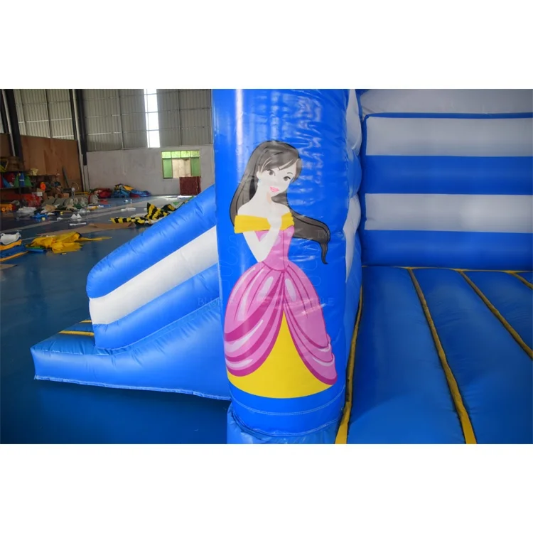 
Cheap Inflatable Bouncy Castle Combo , Big Inflatable Blue Castle for kids 