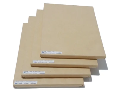 Wholesale price a4 size light color 100% cotton tshirt fabric clear for inkjet printers printing  heat transfer paper