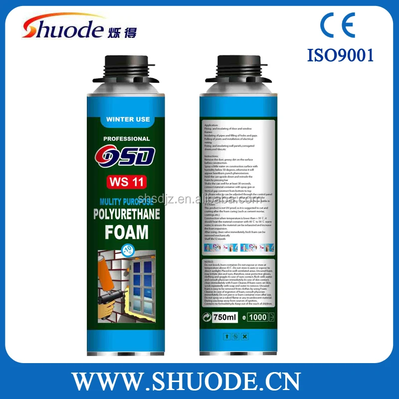 Спрей огнеупорные всеобщей многоцелевой один компонент пенополиуретан