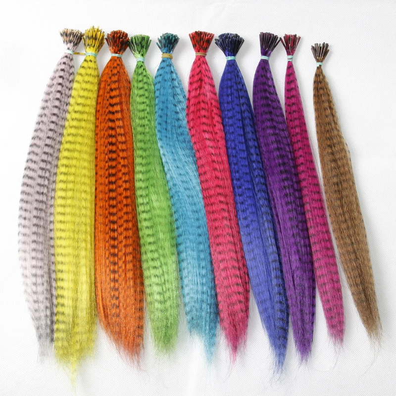 Best Sale Feathers Synthetic Grizzly Feather Hair Extensions Natural Hair Feather