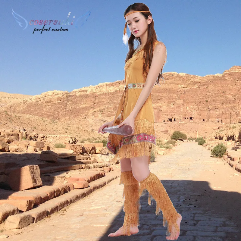 Halloween Ball Party Costume Savage Cosplay Uniform Indian Suit Indian Cosplay Costume