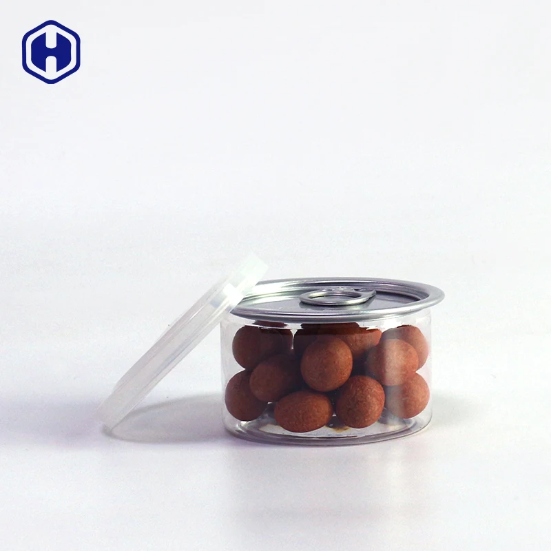 Diameter 64 body height 38 mm 211 easy open ends lid 100ml empty tuna packaging plastic PET can