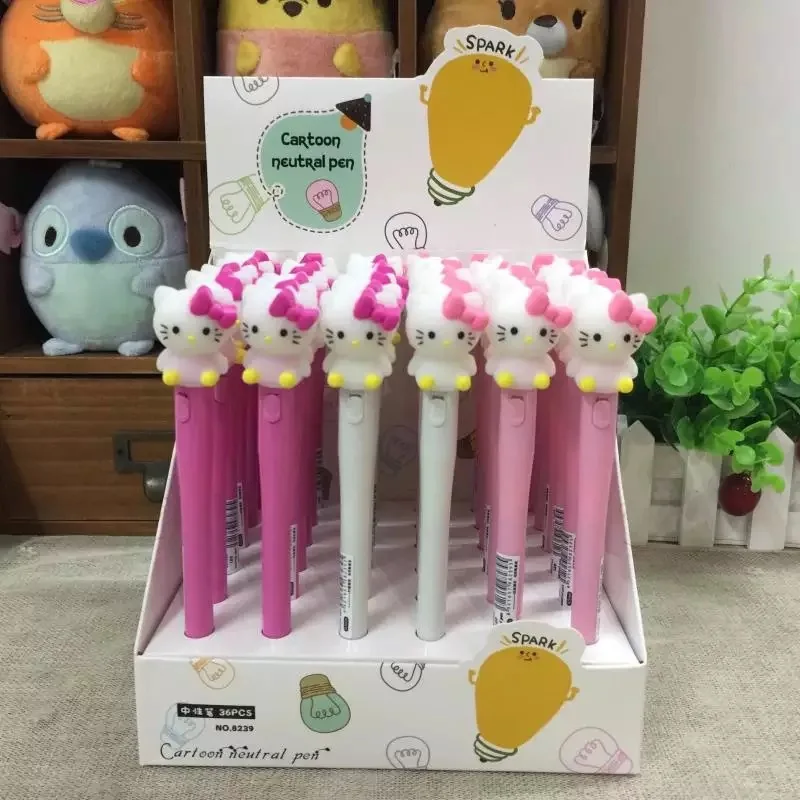 Cartoon unicorn light pen neutral light pen with lamp silicone head modeling 3D doll unicorn neutral pen