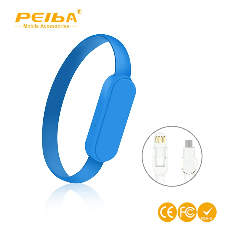 
Best Promotional Gift USB Bracelet Charging Cable USB Sync USB Data Cable For iphone and Android Phones 