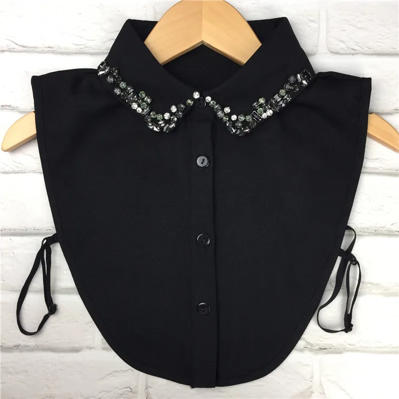 
New Detachable Blouse Half Shirts Elegant Fashion Women Fake Collar with Rhinestone 