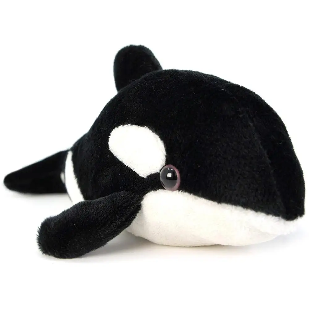 B386 Plush Stuffed Sea Animal Killer Whale Toys With Plastic Eyes Cute Lifelike Killer Whale Plush