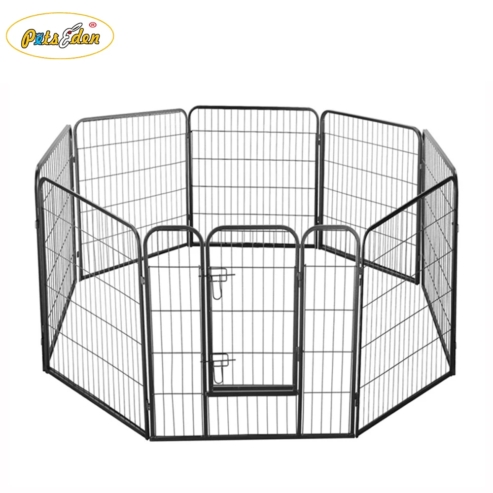 Folding Portable Heavy Duty Large Black Playpen Dog Animal Playpen Fence 8 Panels