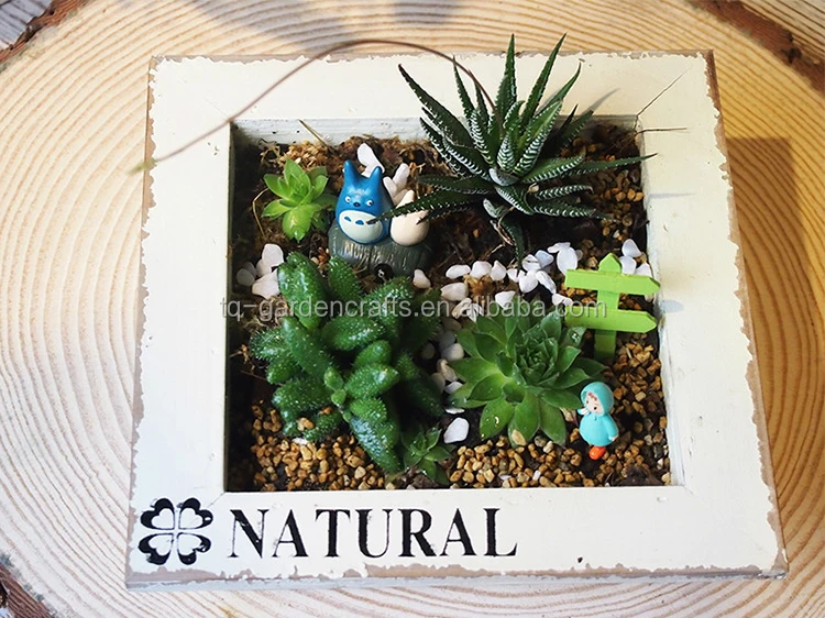 Custom succulent wooden box planter decorative wood pots