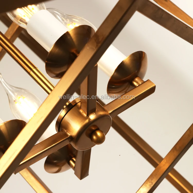 Retro Light Fixture 4 Bulbs Candle chandelier Big Pendant Ceiling Lamps Iron Works Oiled Bronze Foyer Pendant Chandelier