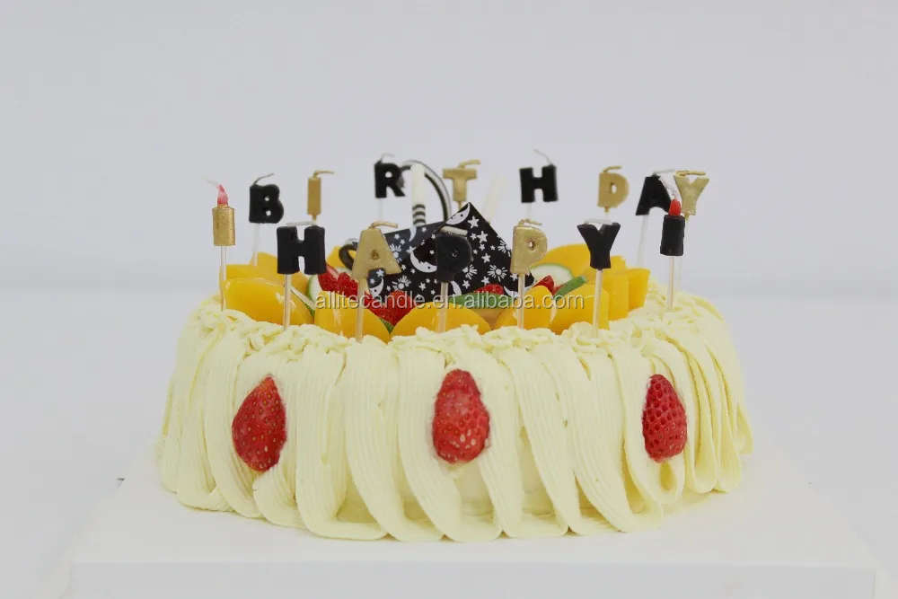 Colored Happy Birthday Letter Shape Birthday Candle in bulk