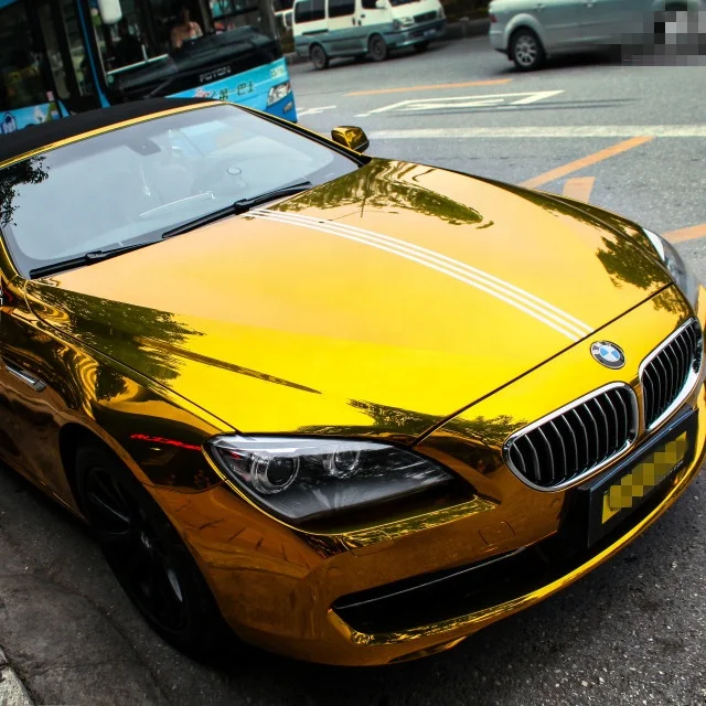 Оптовая продажа с завода 1 52*28 м автомобильная наклейка зеркальная хромированная Золотая пленка