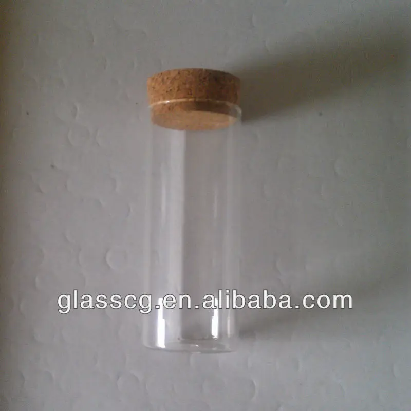 Factory Supply Big Decoration Glass Tube Glass Jar Cylinder Glass Bottle With Cork