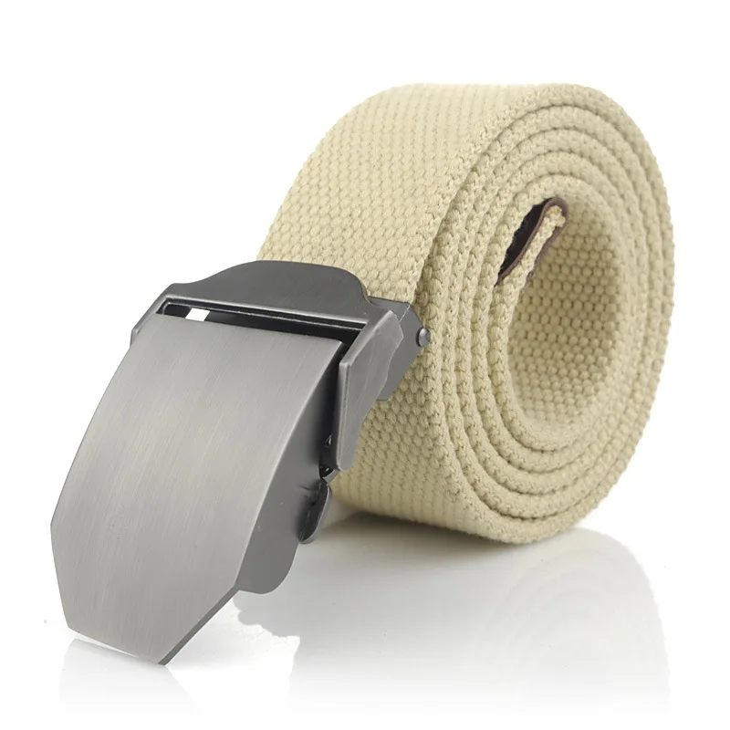 
2019 Metal Buckle Canvas Belt Men or Student Casual Nylon Tactical Belt 110-160cm Length Available 