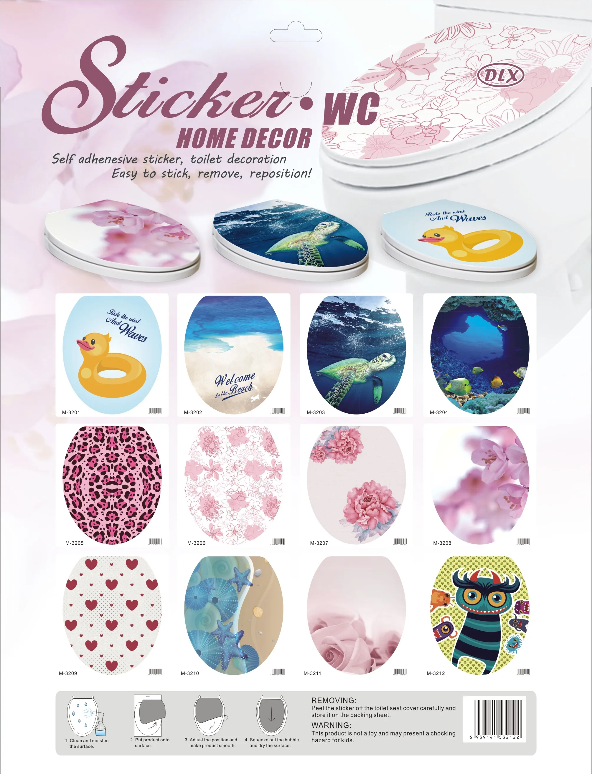 Toilet bowl sticker Commode Sticker Bathroom decor 3D printed