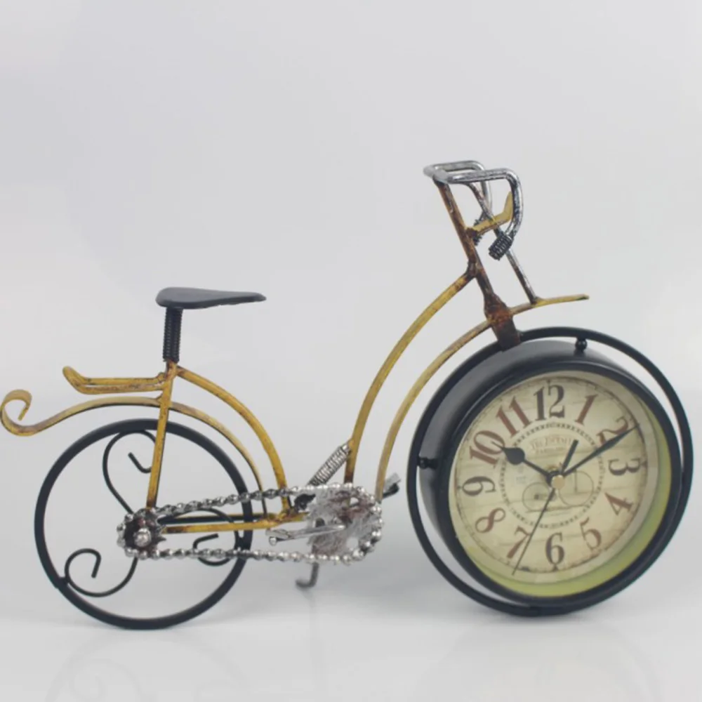 Vintage Iron Bicycle Shaped Table Clock