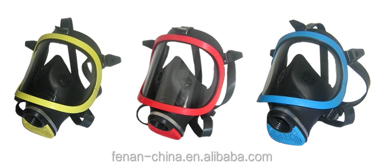 Wholesale Custom Reusable Double Filter Chemical Full  Face Gas Mask Safety Fireman Gas Mask