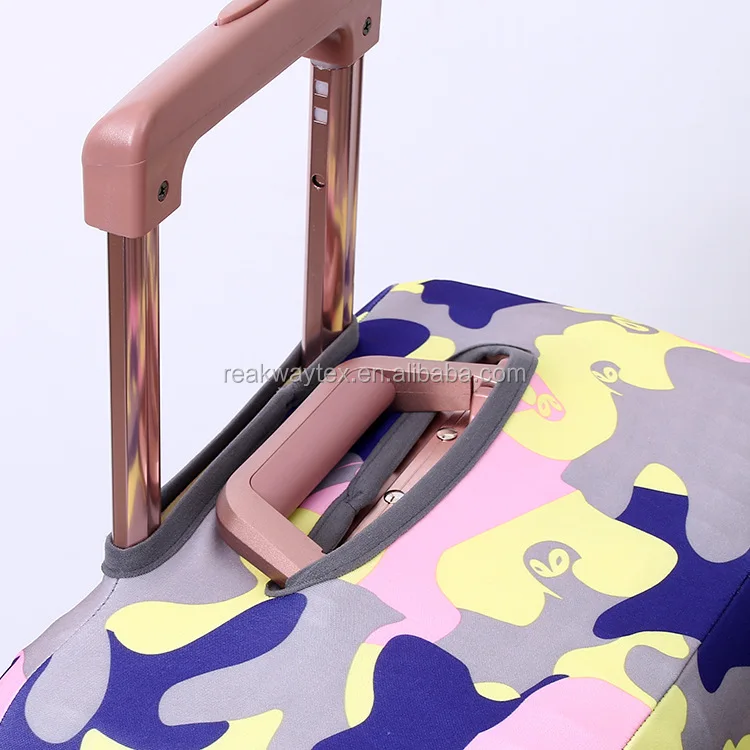 RW-LC-005 Fashion Custom Camouflage Pattern Waterproof Durable Spandex Suitcase Luggage Protector Dust