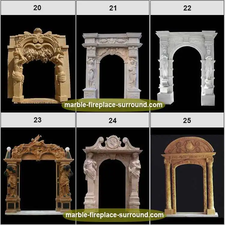 hand made statue arched stone door surround